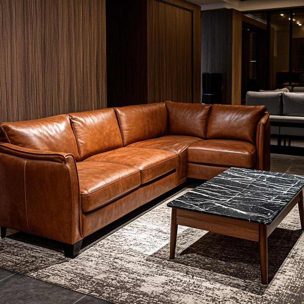 Modern L-Shaped Gray Sofa